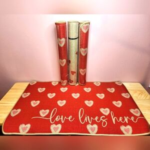 4 Pcs. CROWNED BEAUTY Love Lives Here & Love Grows Here 17"x 29"Non-Slip Mats.